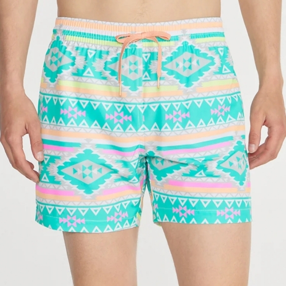 chubbies Other - Chubbies Teal Geometric Swim Shorts Mens Medium
